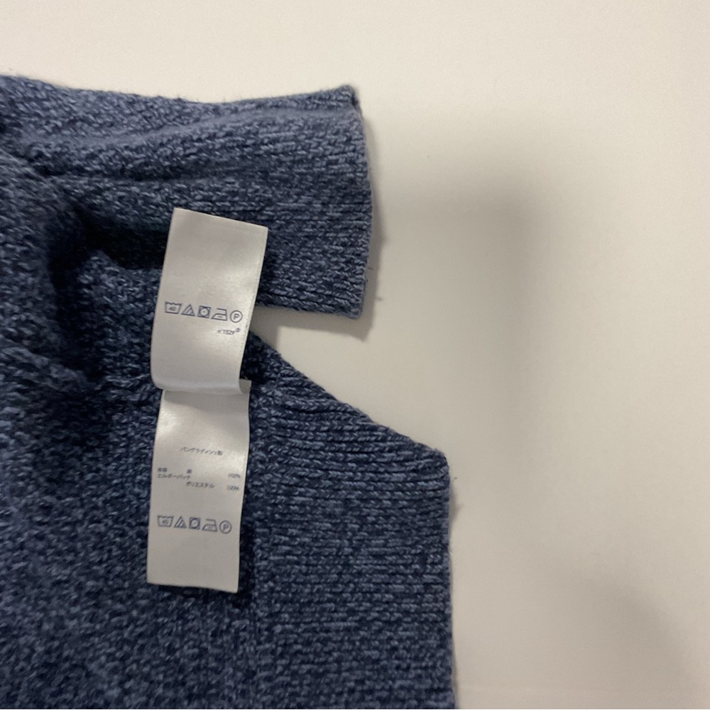 Chaps Blue Sweater with Brown Elbow Patches REMOVED BY TAILOR - Picture 10 of 13